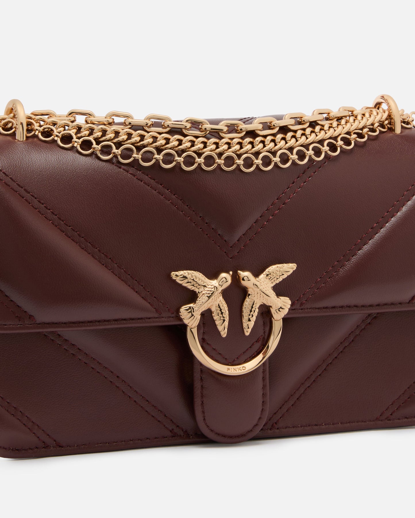 Mini Love Bag One shoulder bag in chevron leather and nappa with triple chain