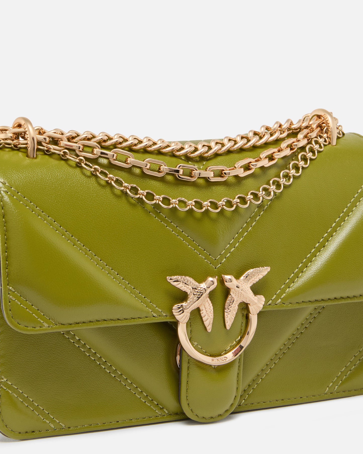 Mini Love Bag One shoulder bag in chevron leather and nappa with triple chain