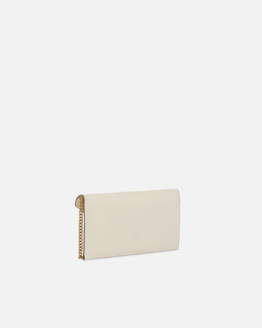 Small smooth leather envelope clutch bag with Love Birds logo