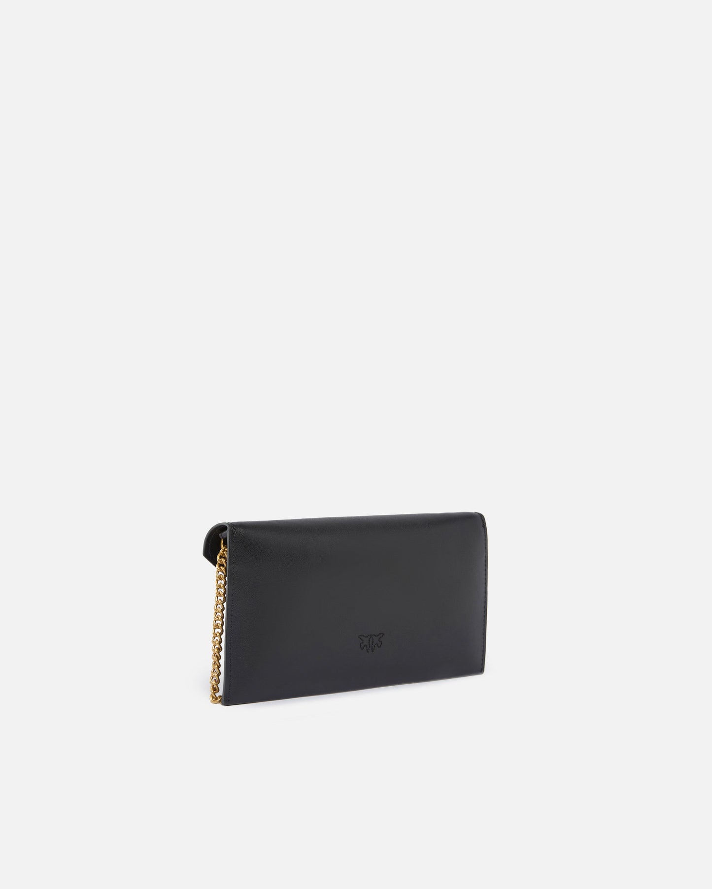 Small smooth leather envelope clutch bag with Love Birds logo
