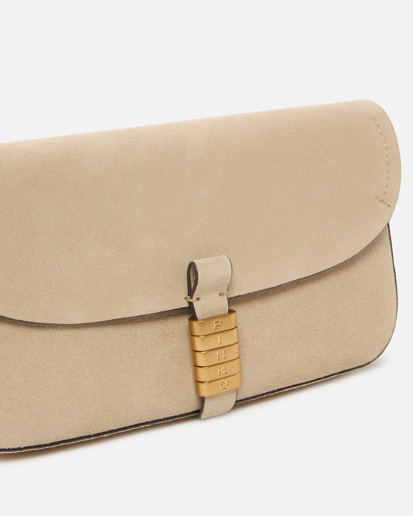 Saddle Flat medium shoulder bag in suede