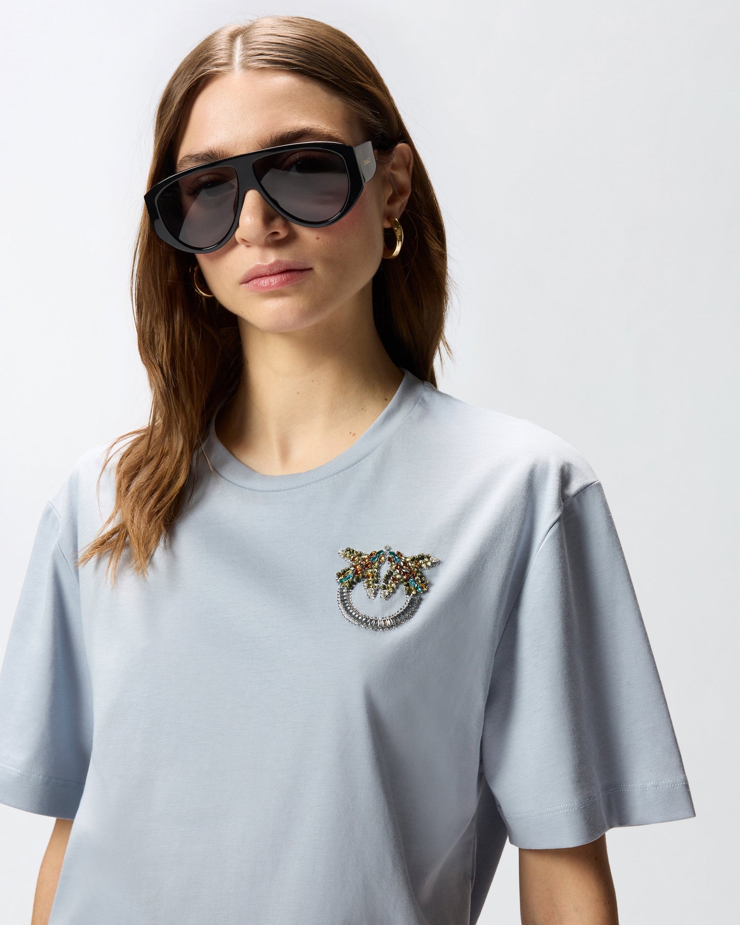 T-shirt with Love Birds jewel detail