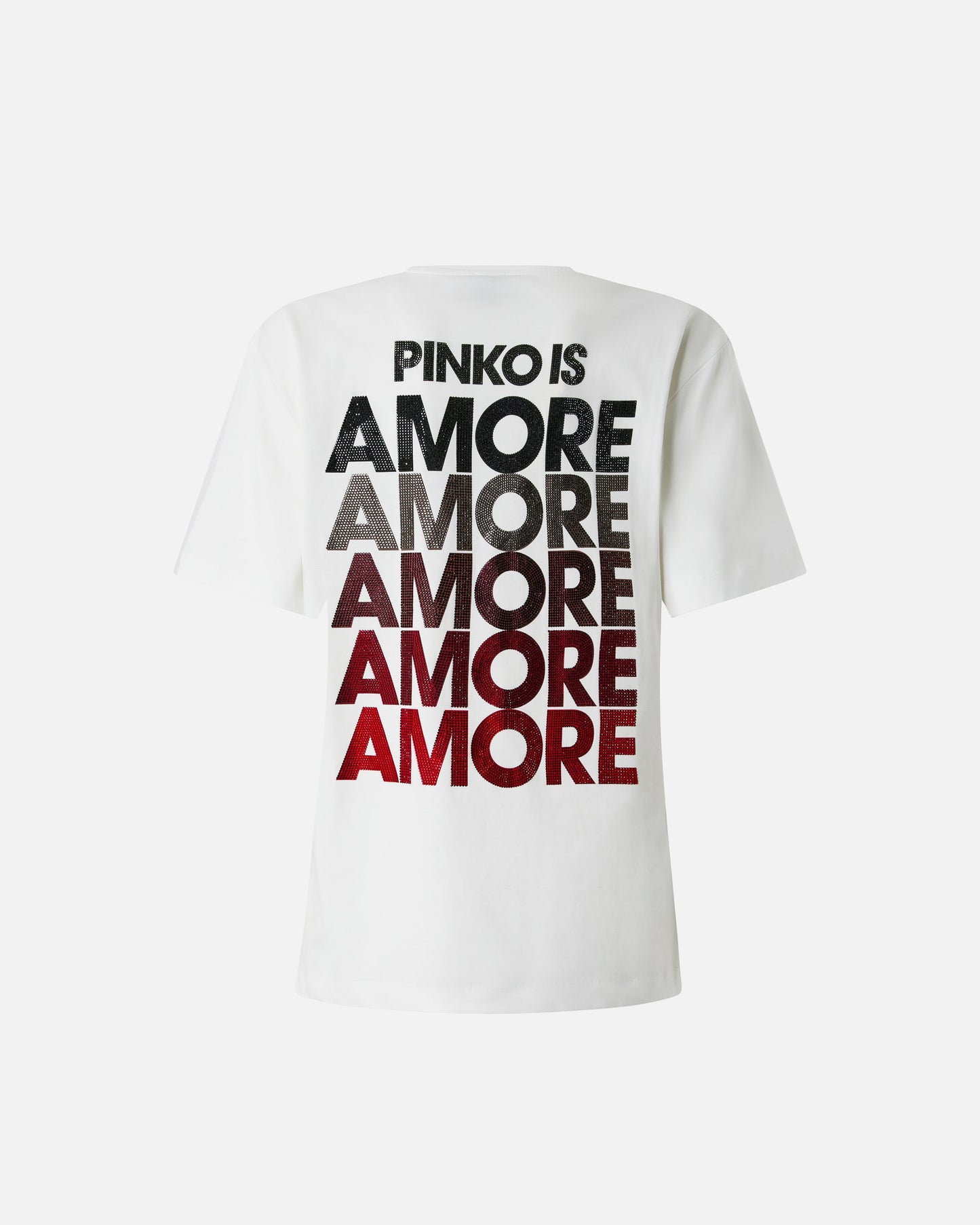 T-shirt with rhinestoned Amore lettering