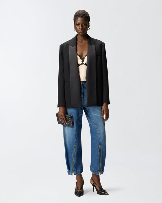 Balloon-fit jeans with zip