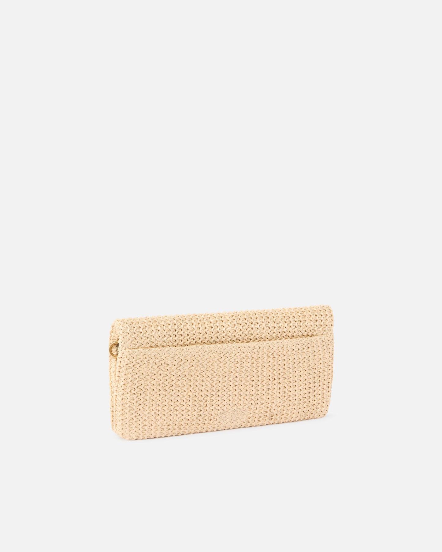 Love Bag Click Soft Horizontal Classic medium crossbody clutch in raffia
