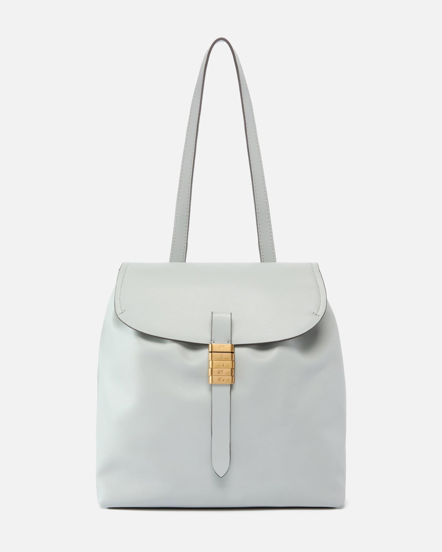 Medium Saddle Backpack in leather with logo rings