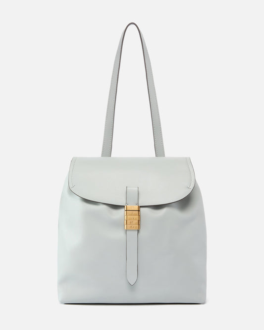 Medium Saddle Backpack in leather with logo rings