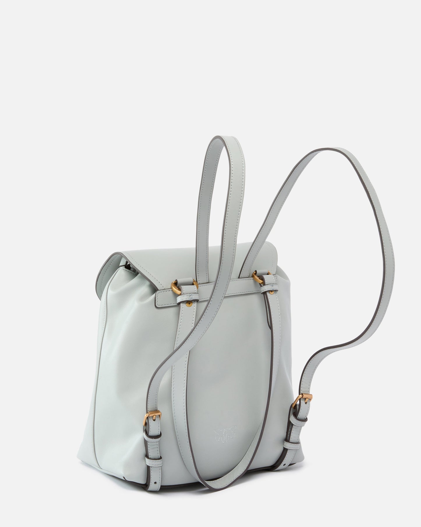 Medium Saddle Backpack in leather with logo rings