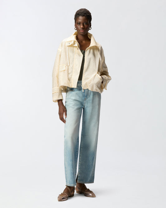 Blouson jacket with all-over micro studs