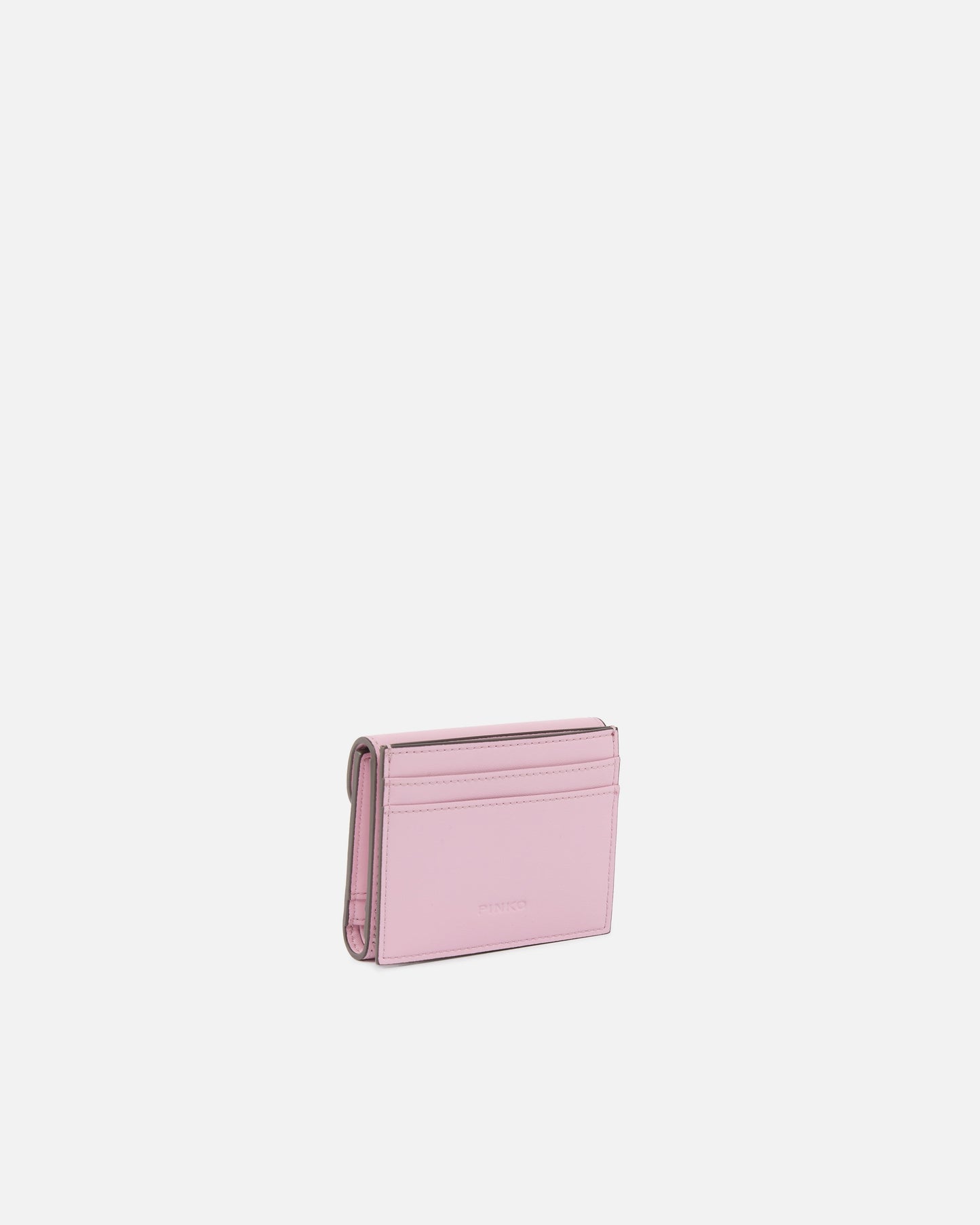 Leather wallet with logo lettering