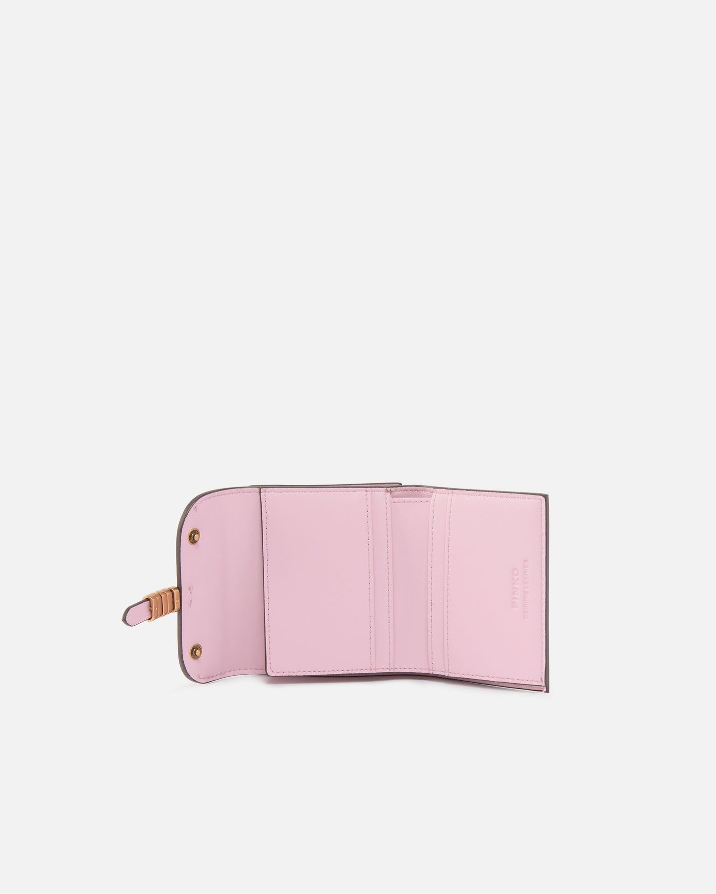Leather wallet with logo lettering