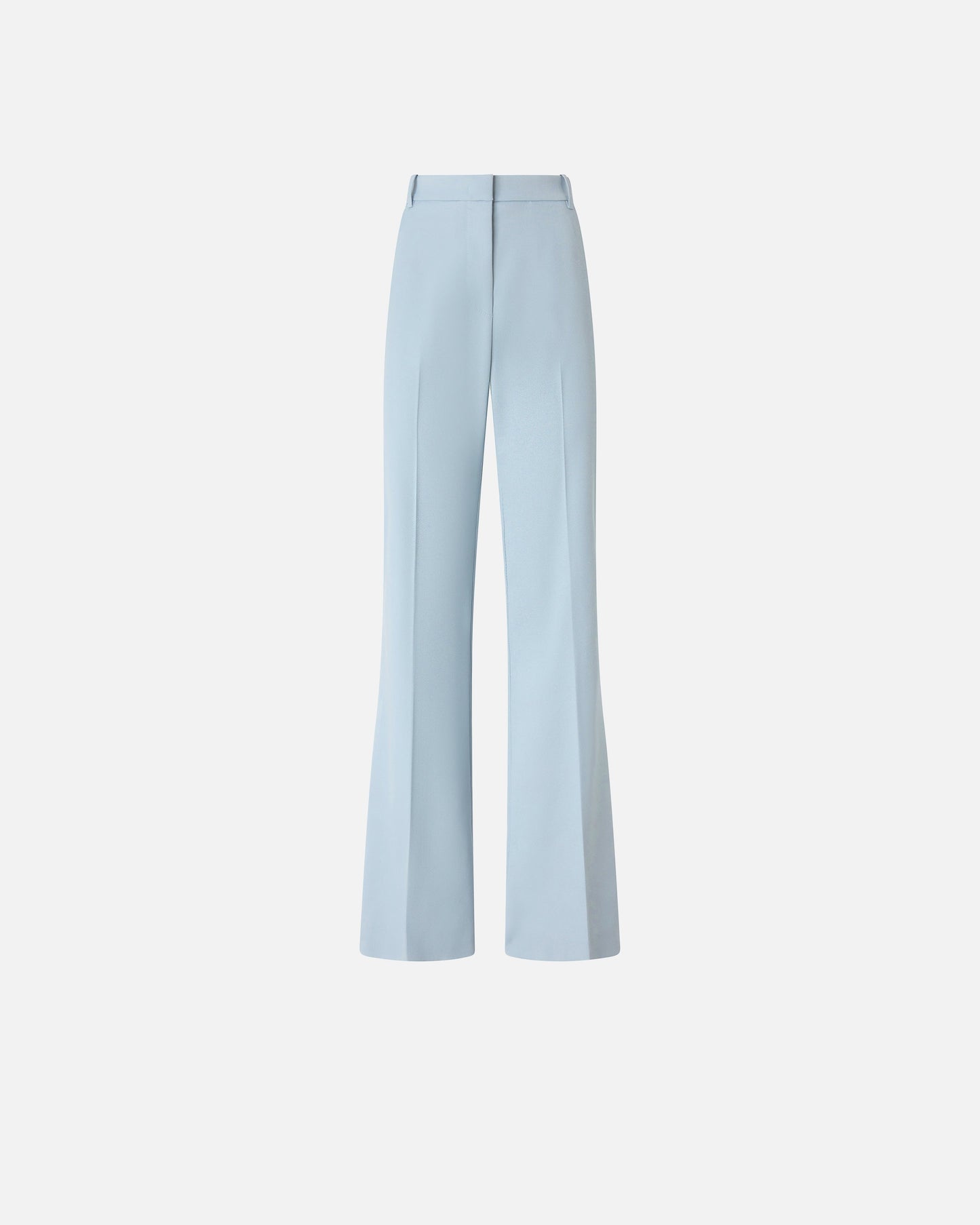 Flared trousers with pressed pleat detail