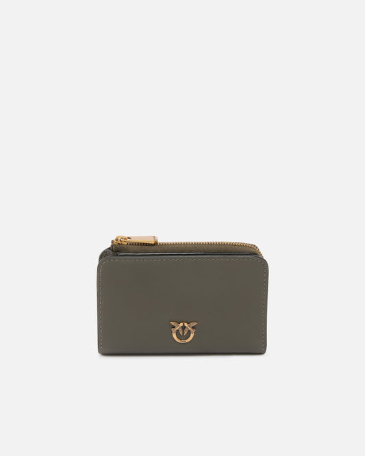 Mini wallet in leather with Love Birds