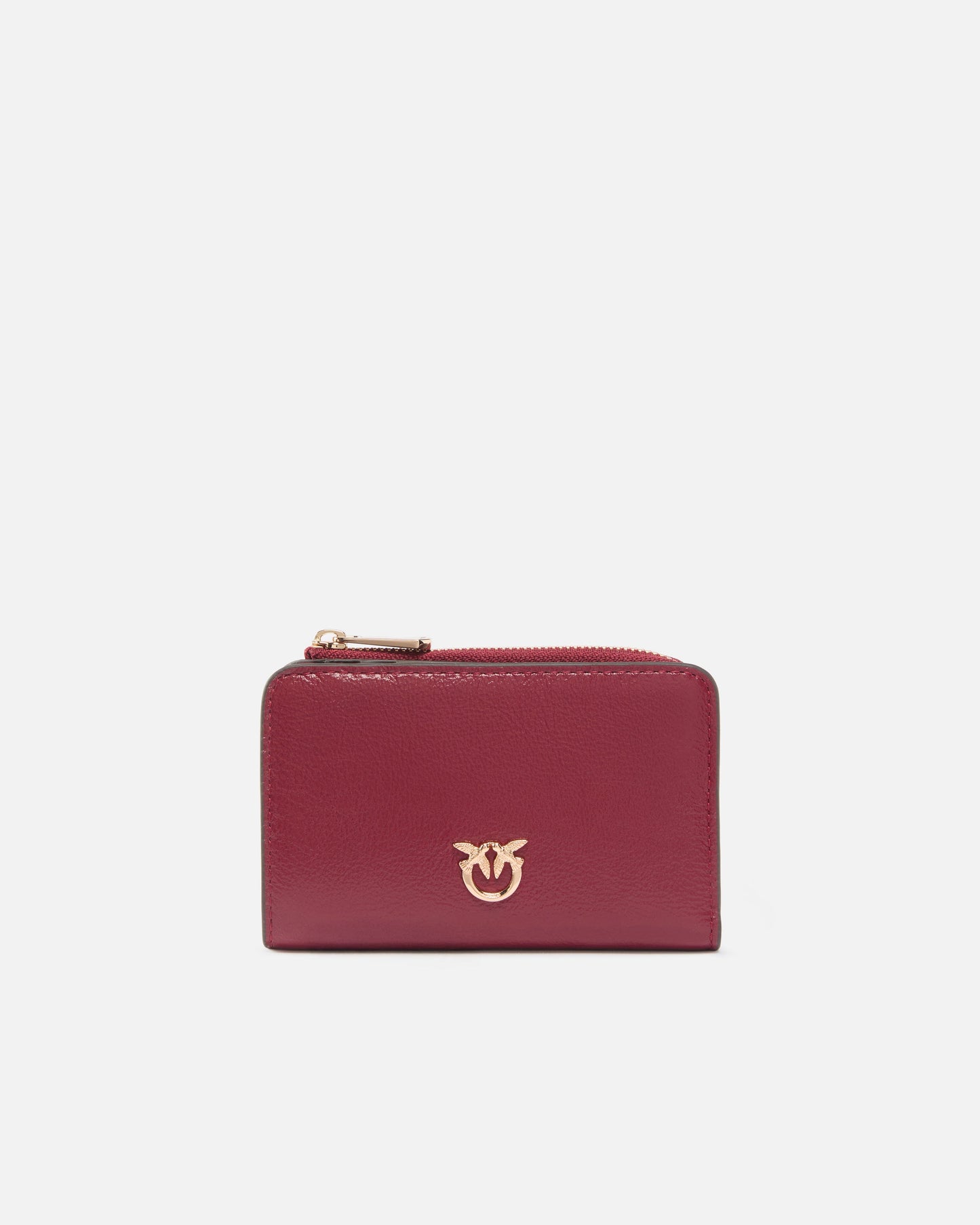 Mini wallet in shiny leather with Love Birds
