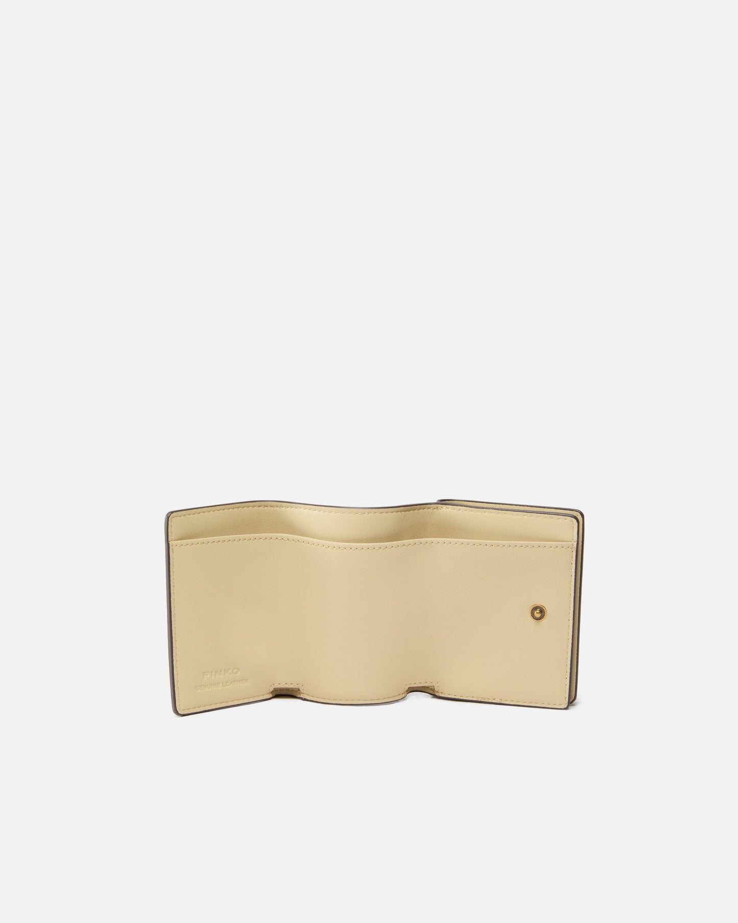 Compact leather wallet with wristlet
