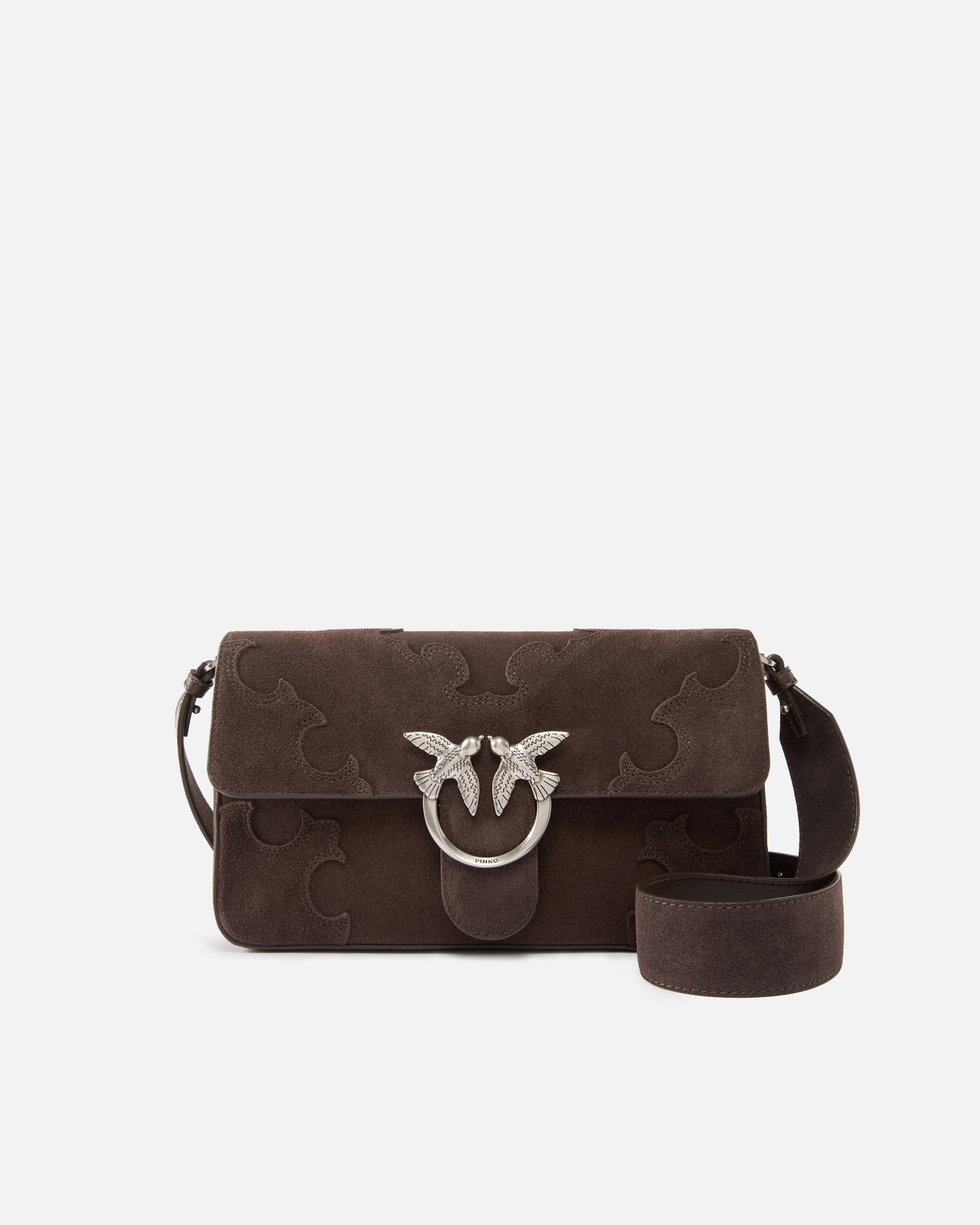 Love Bag One Slouchy medium shoulder bag in suede with inlays