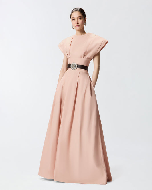 Long wrap skirt with bow