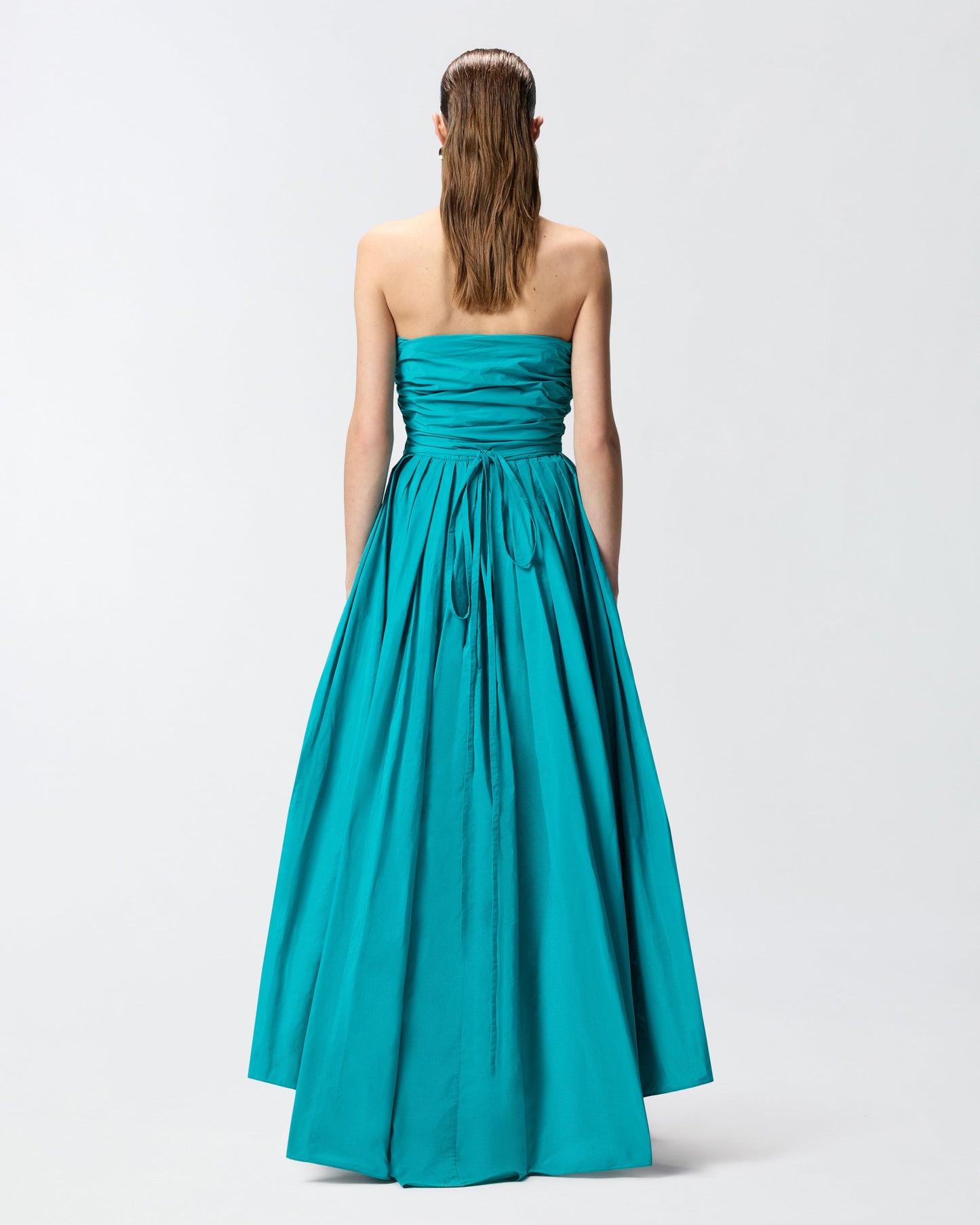 Elegant long dress with jewel belt