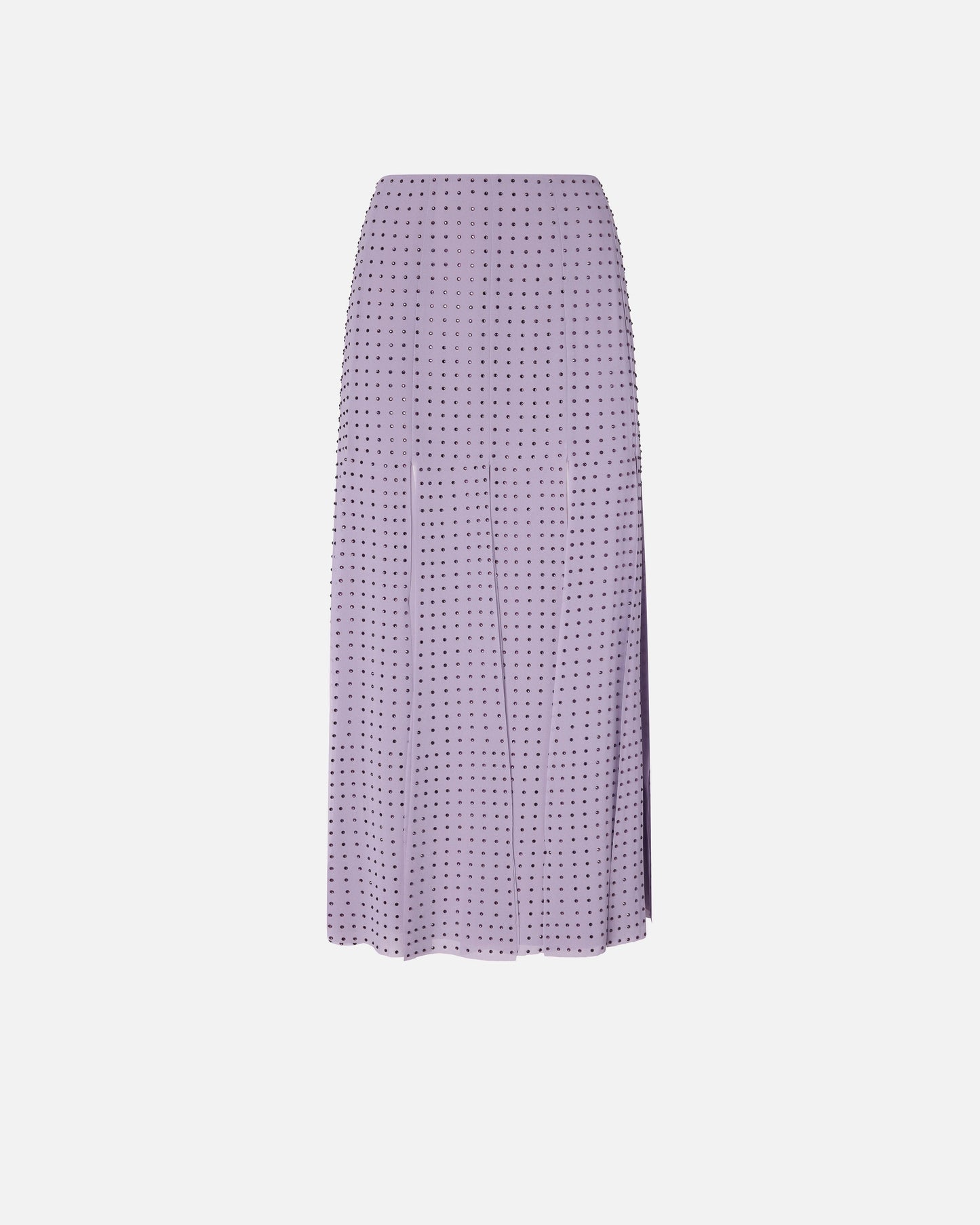 Midi skirt with fringes and rhinestones