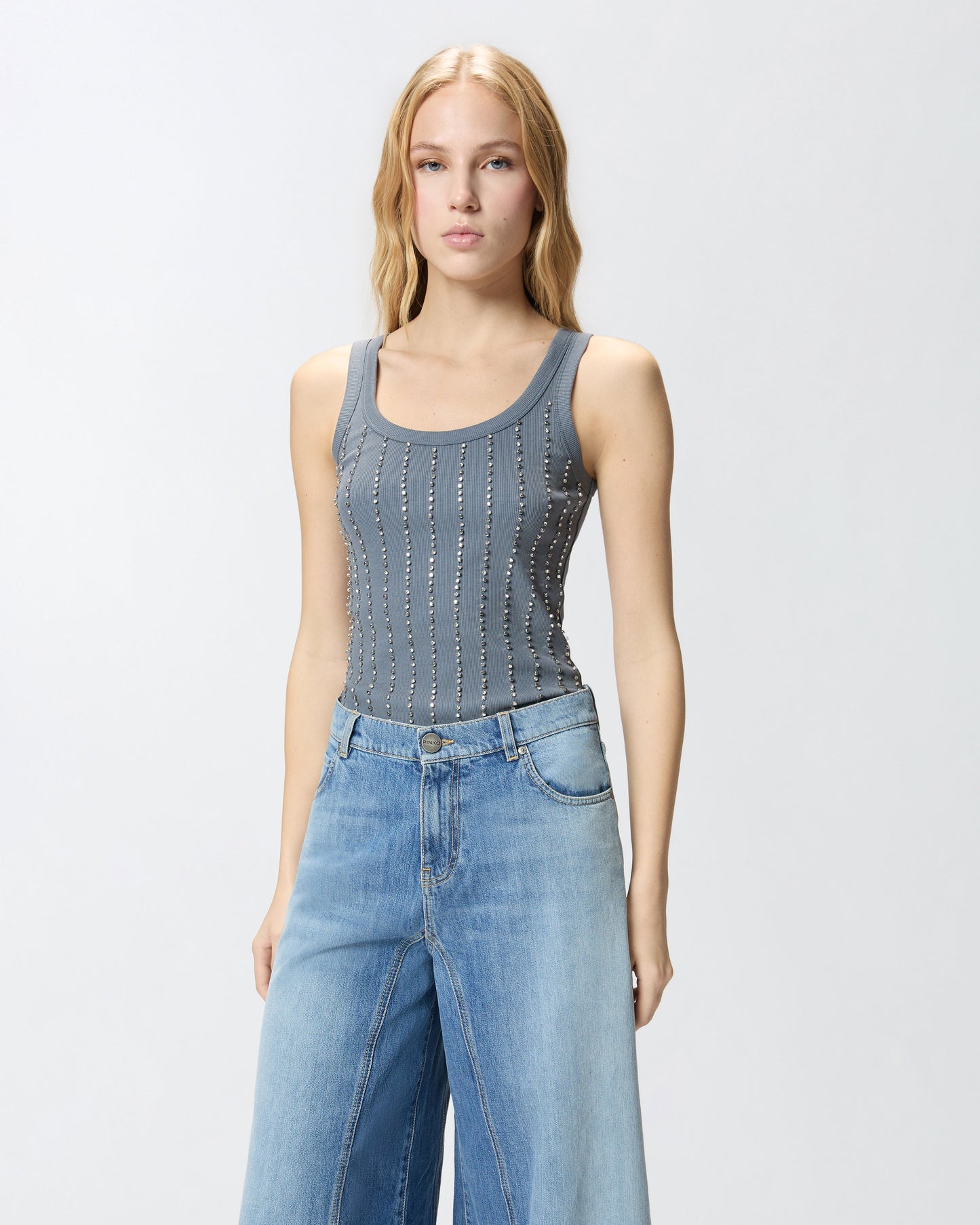 Vest top with jewel details