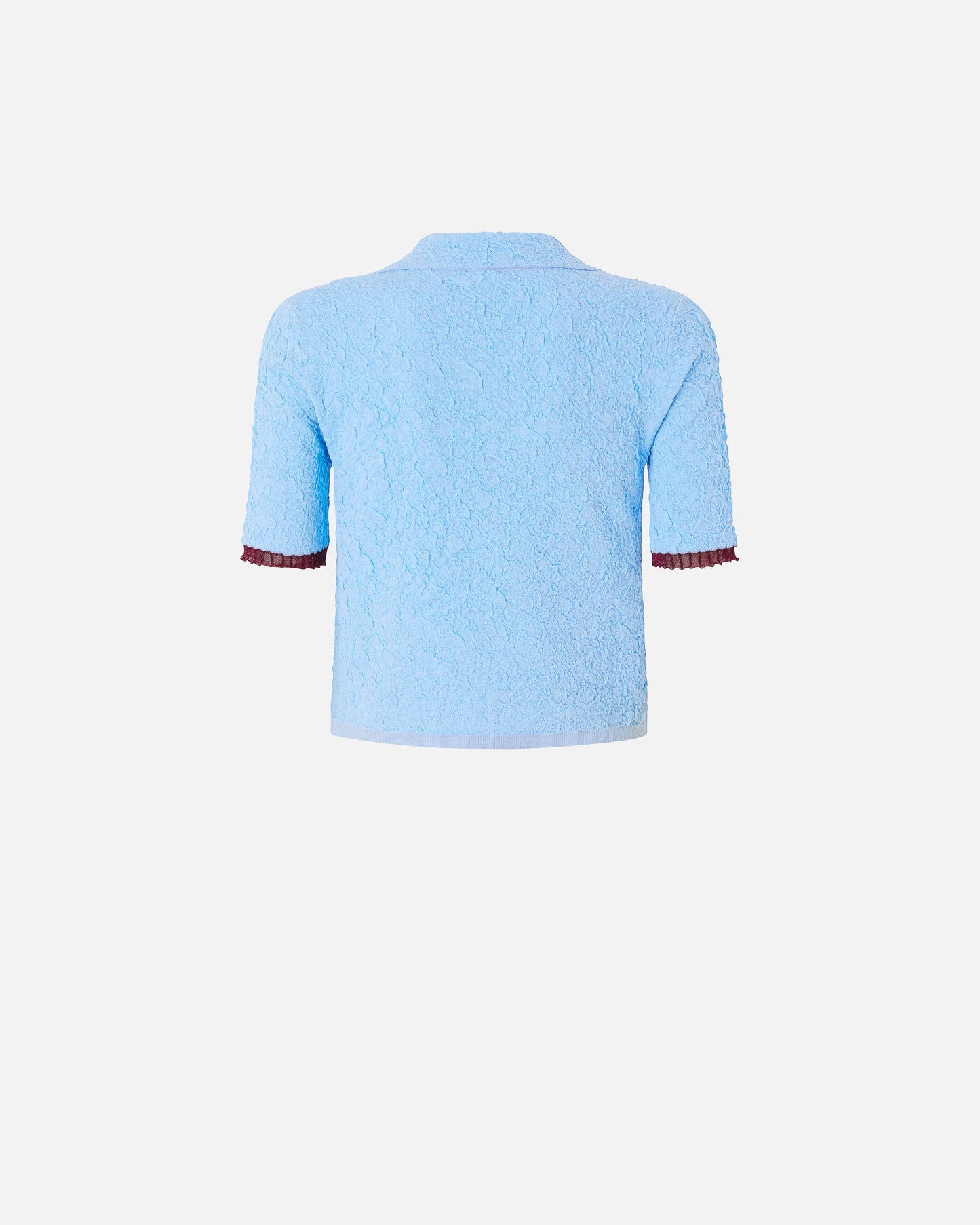 Jacquard polo cropped cardigan