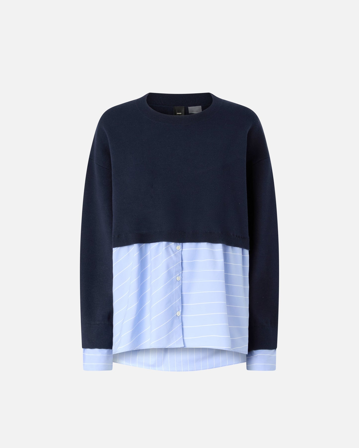 Sweater with shirt insert