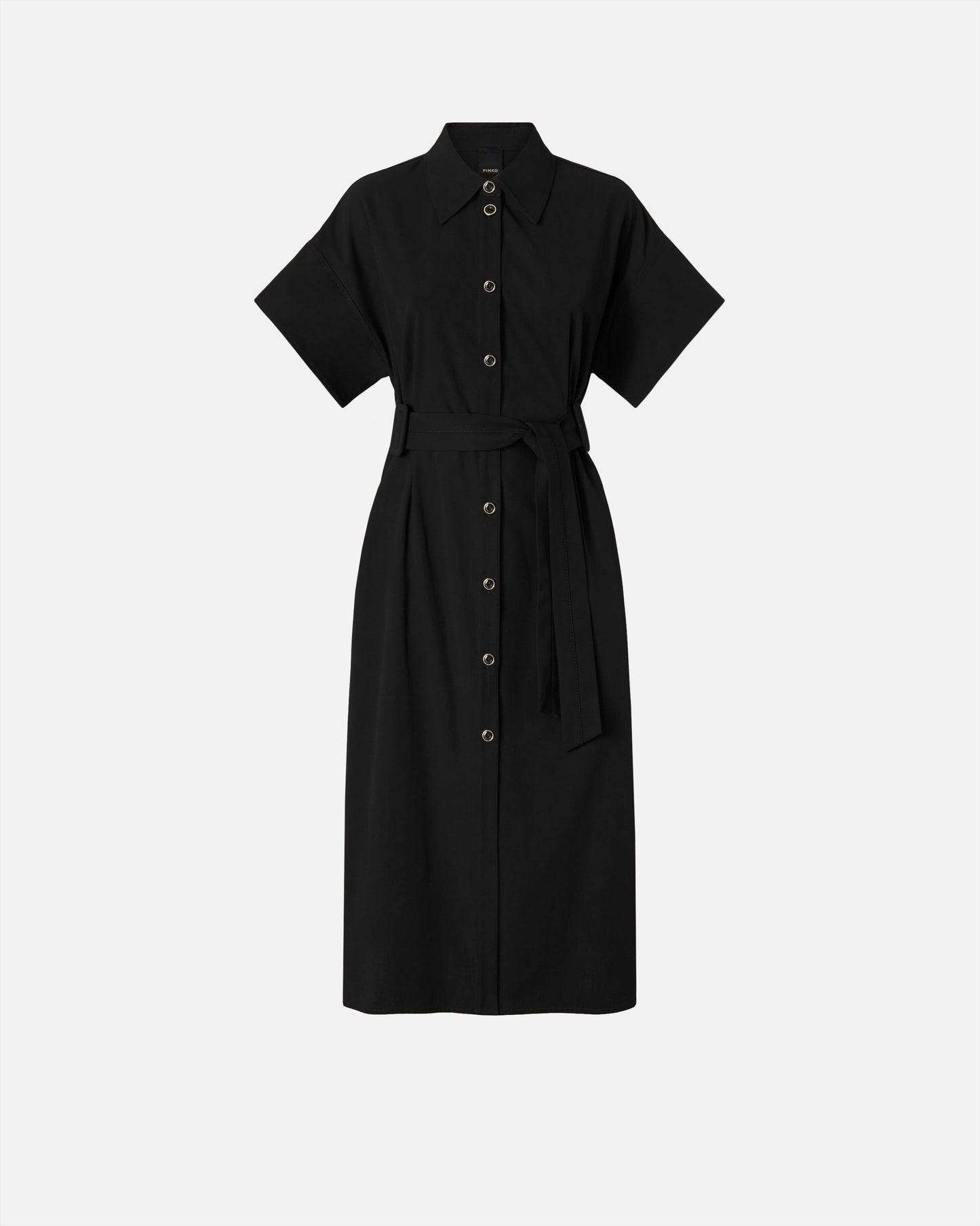 Midi shirt dress with belt