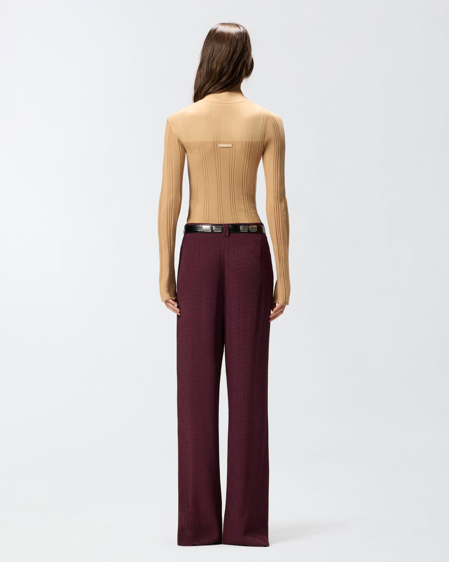 Lightweight ribbed sweater with sheer details