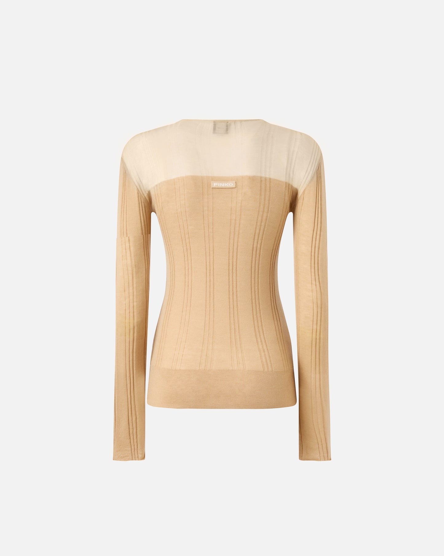 Lightweight ribbed sweater with sheer details