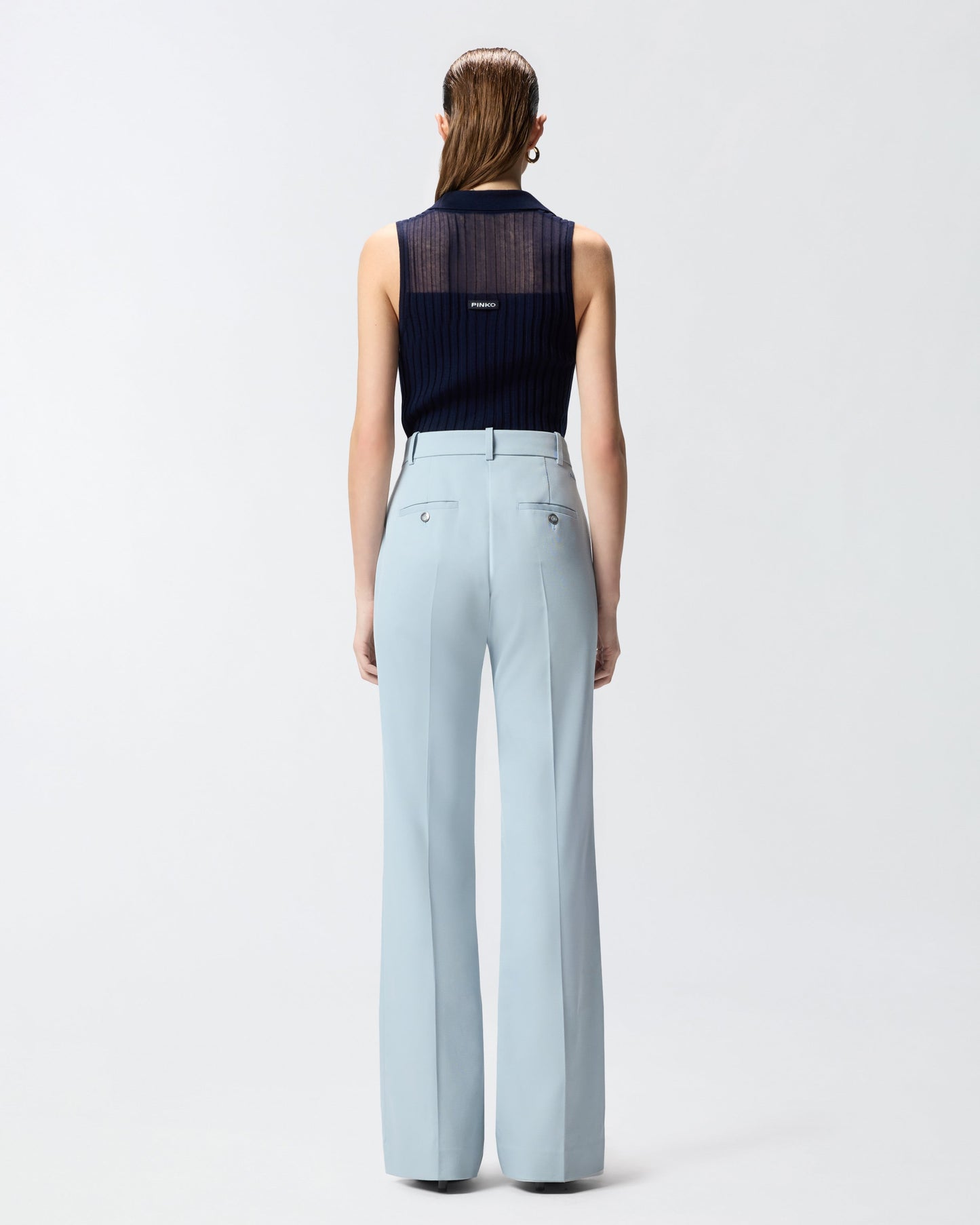 Ribbed polo vest top