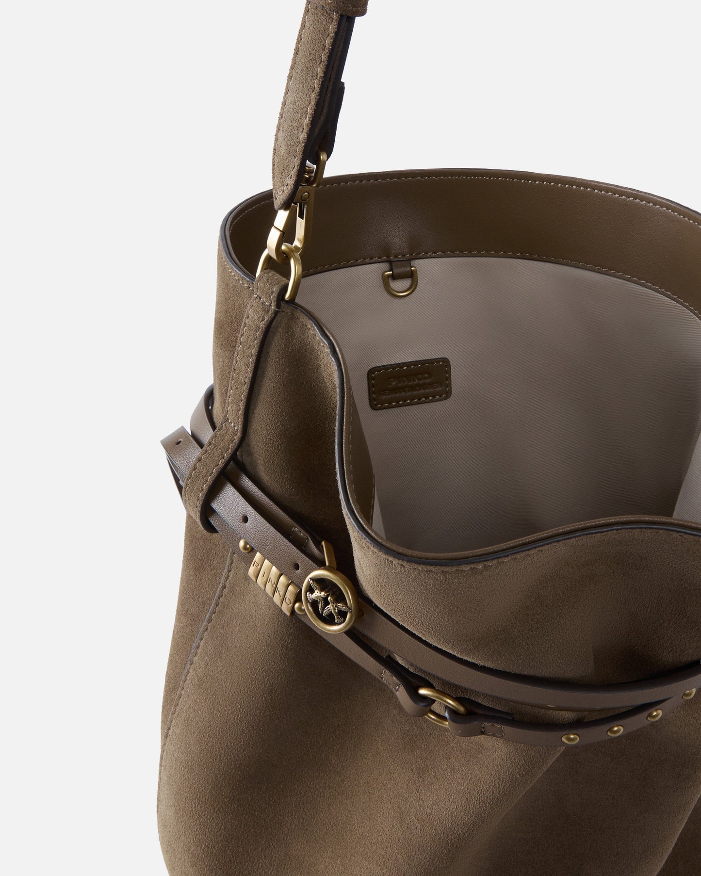 Belt Bag medium shoulder bucket bag in suede