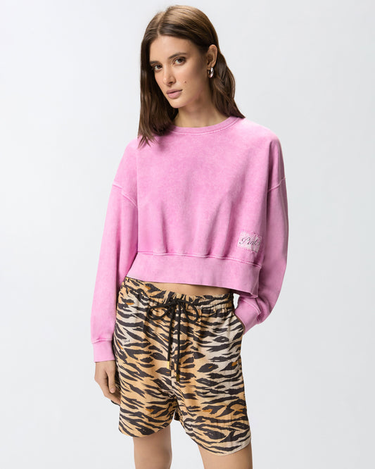 Cropped sweatshirt with branded label