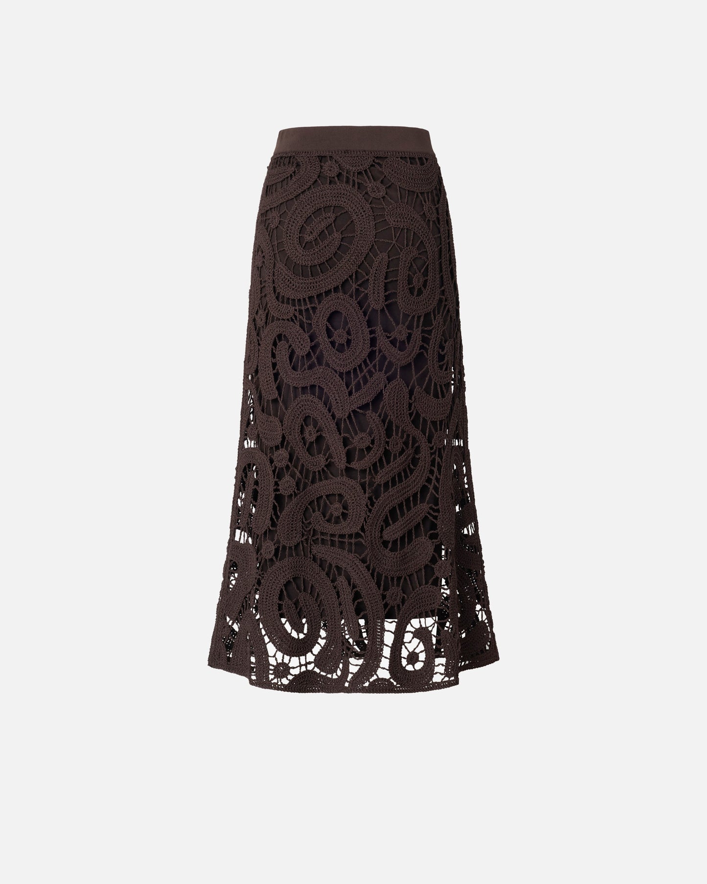 Geometric crocheted midi skirt