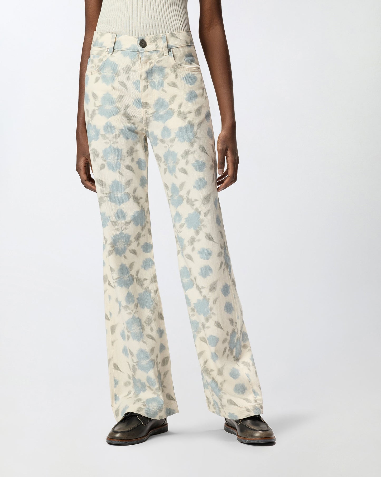 Wide-leg trousers with Cottage Flower print