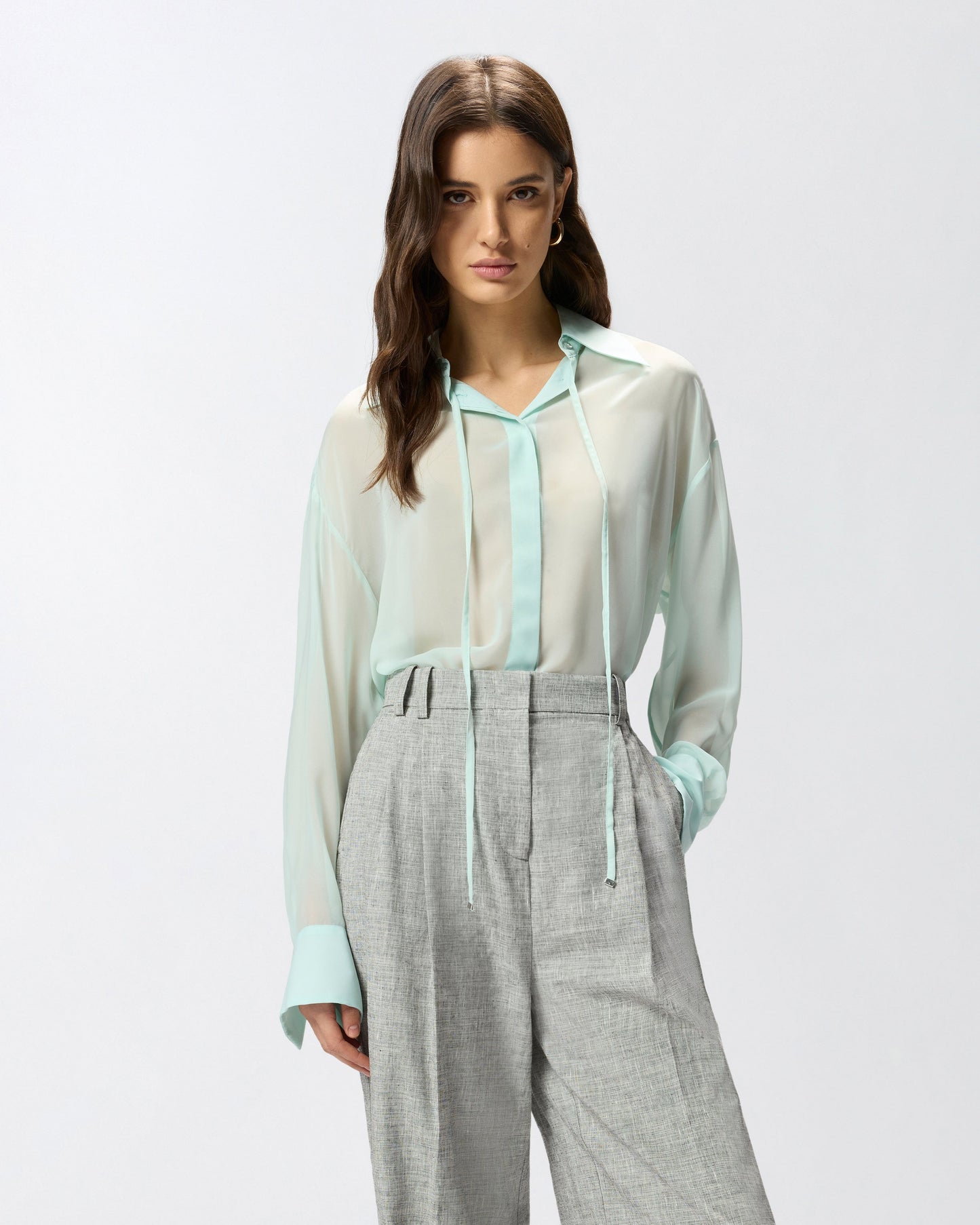 Transparent shirt in chiffon