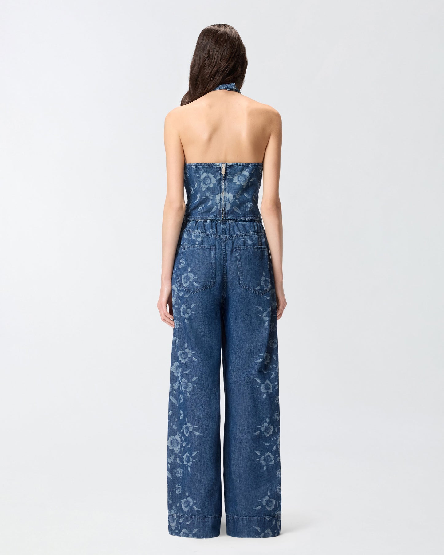 Floral denim top