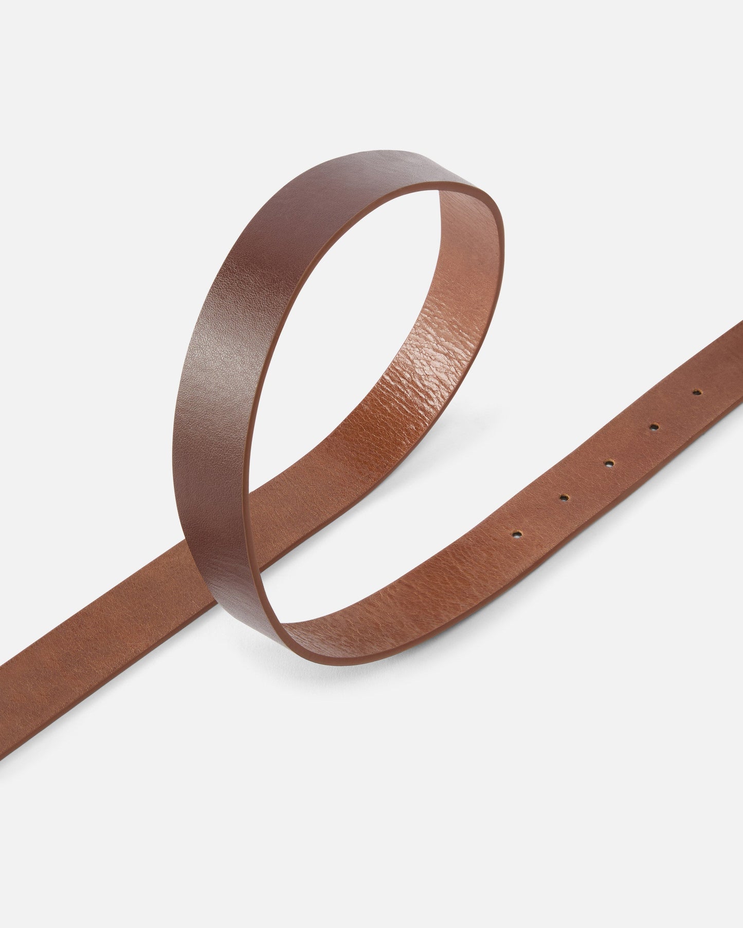 Shiny leather belt with metal loops, 3 cm
