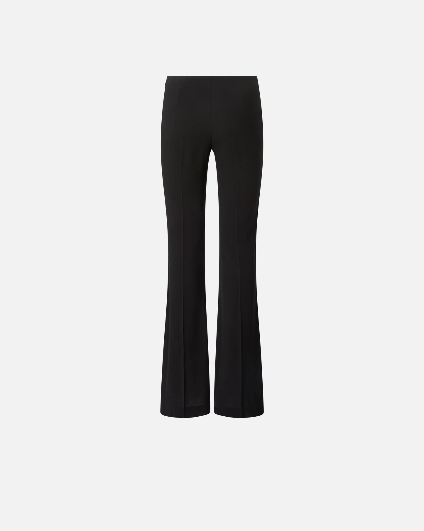 Flared trousers with pressed pleat detail