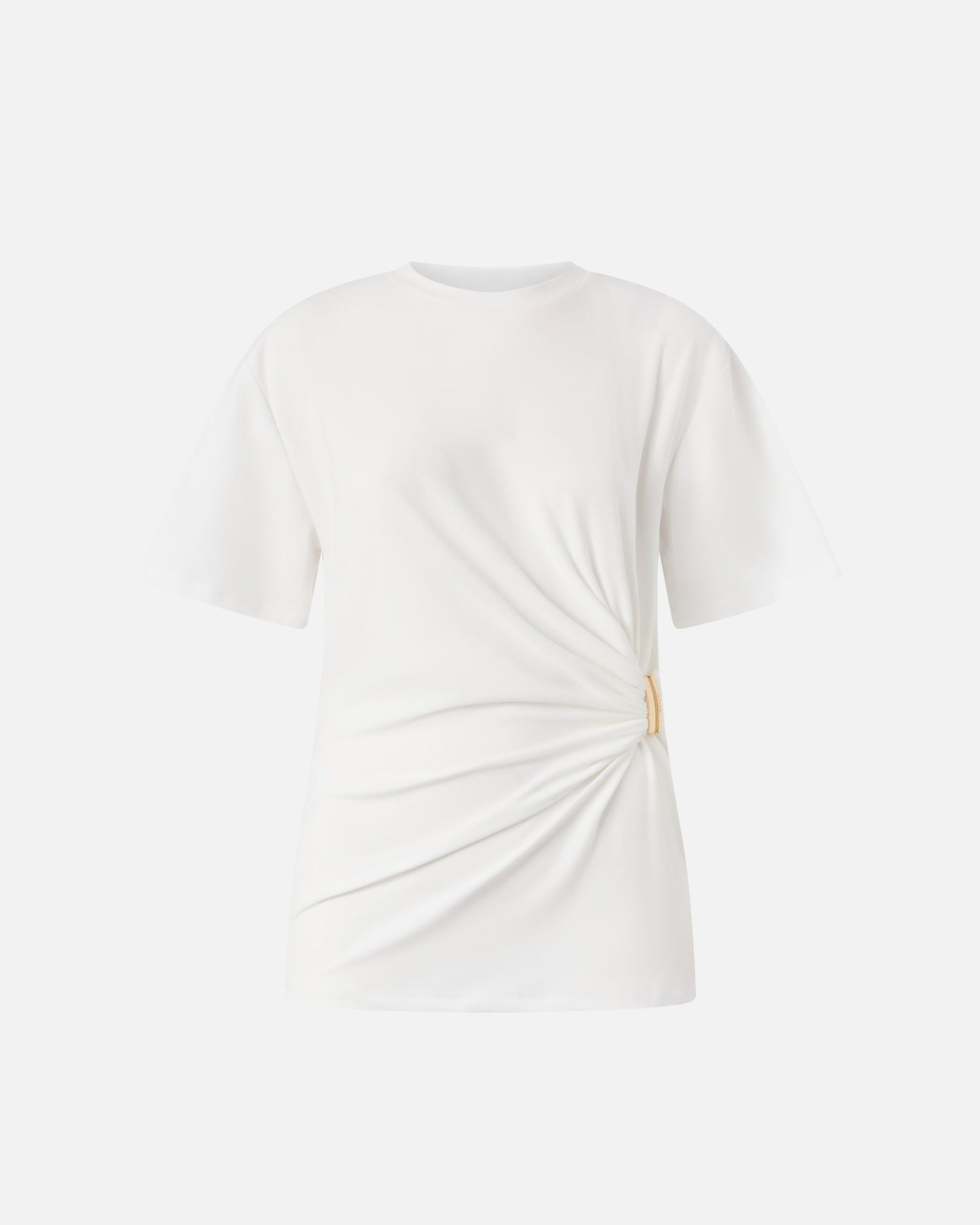 T-shirt with draping and gold detail