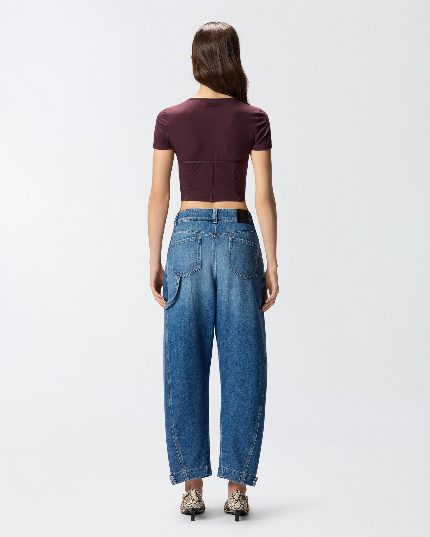 Bustier top with short sleeves