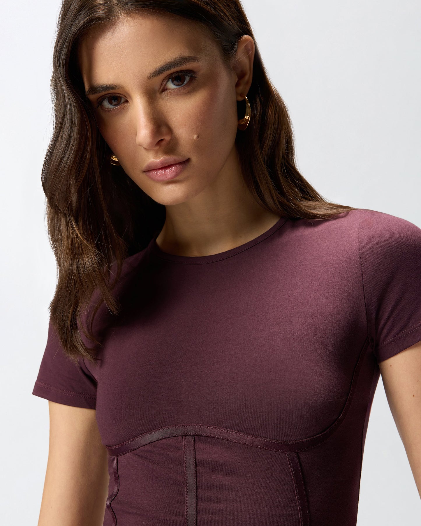 Bustier top with short sleeves