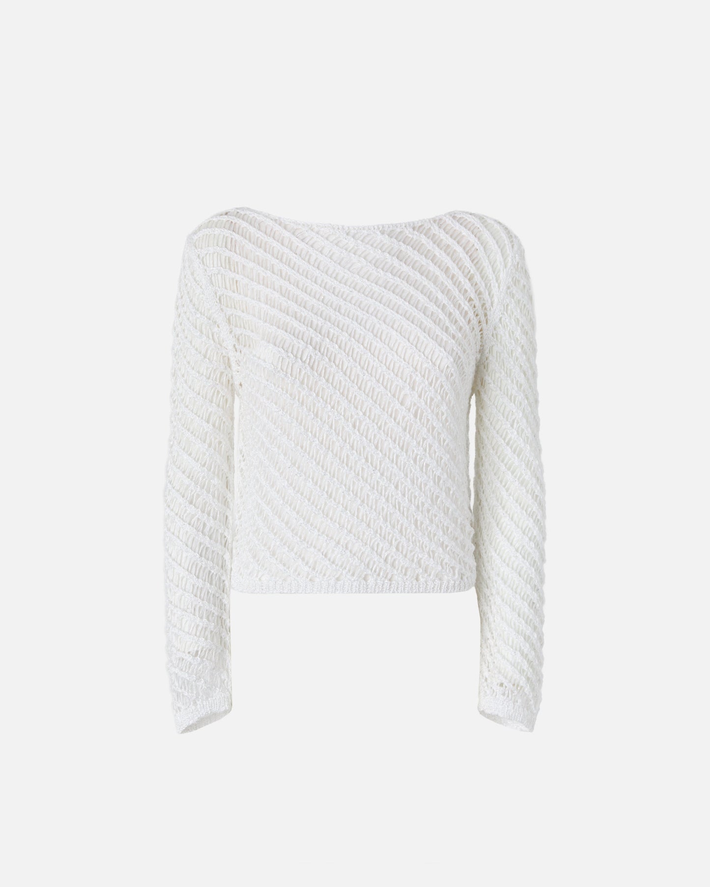 Crochet effect sweater with sequins