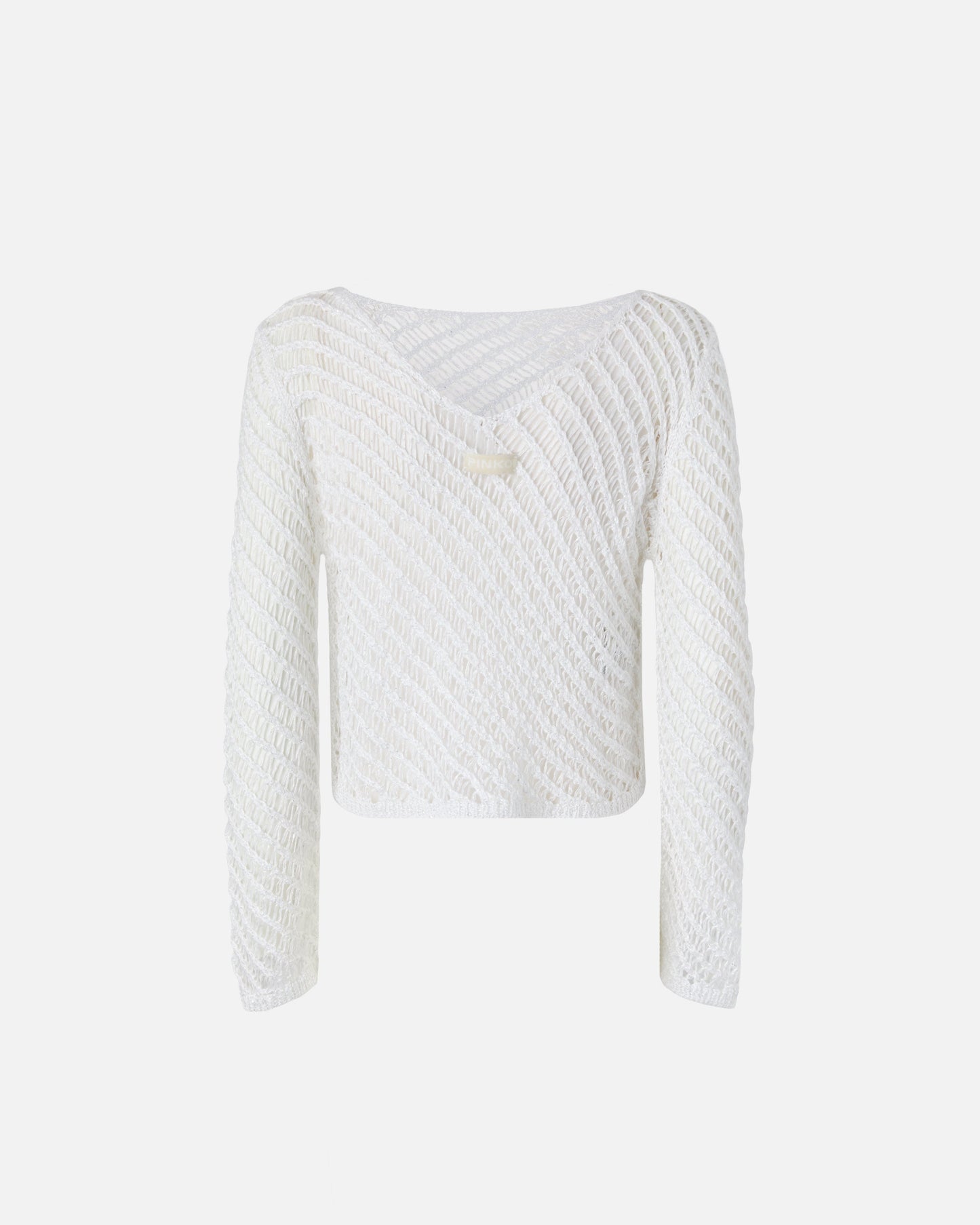 Crochet effect sweater with sequins