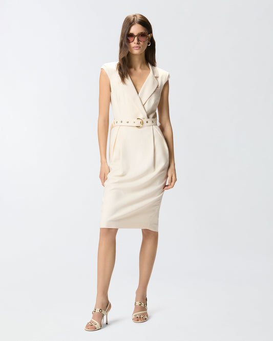 Midi wrap dress with belt