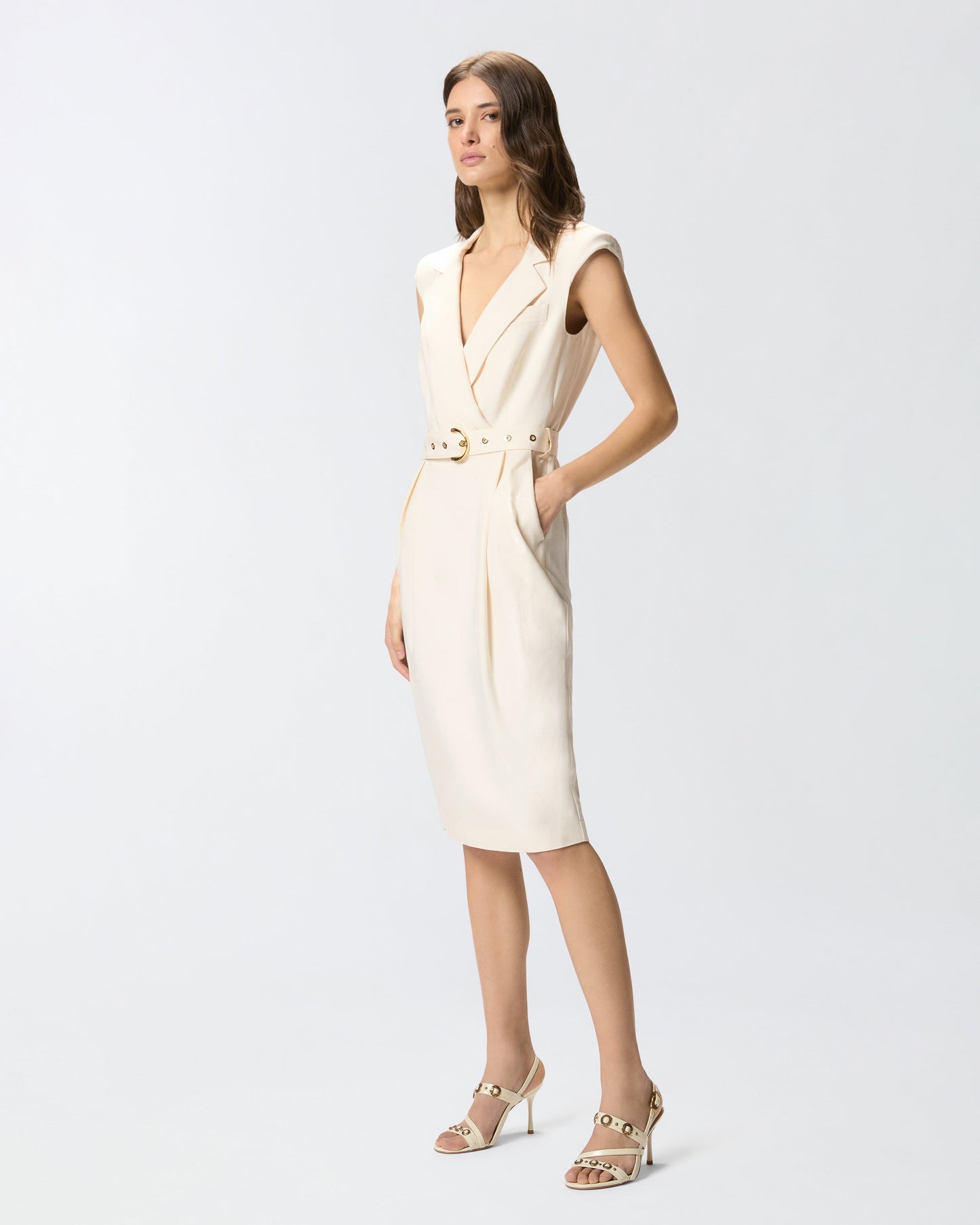 Midi wrap dress with belt