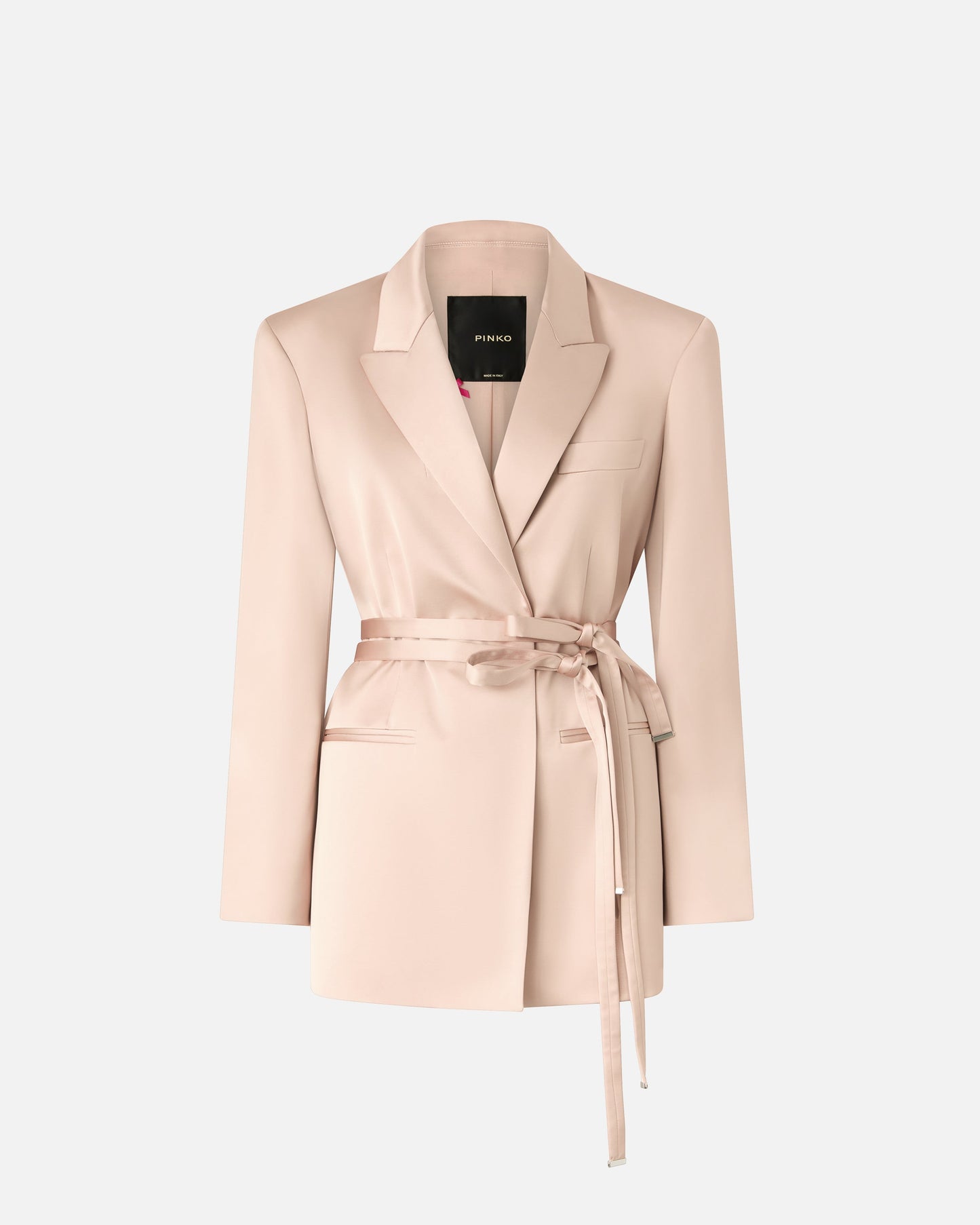 Satin jacket with belt