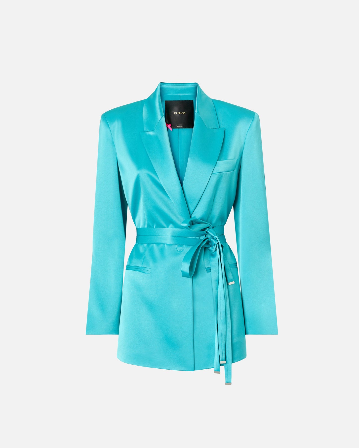 Satin jacket with belt