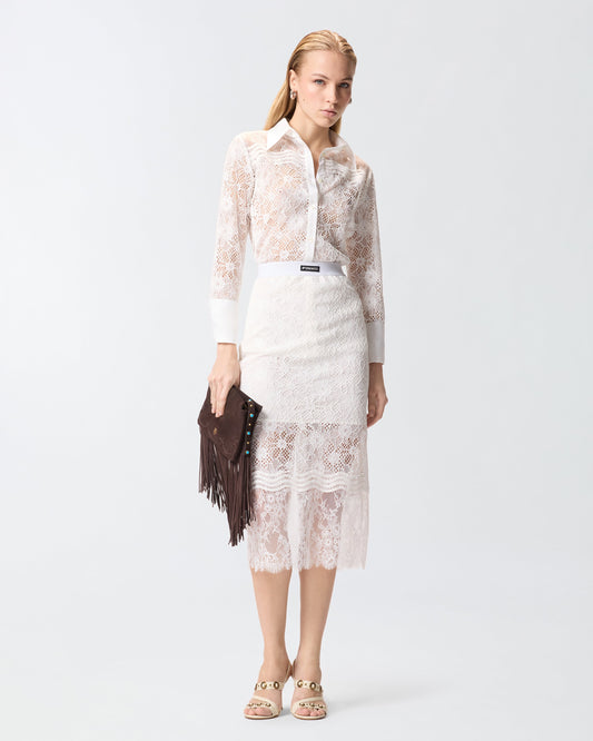 Shirt in tulle and lace