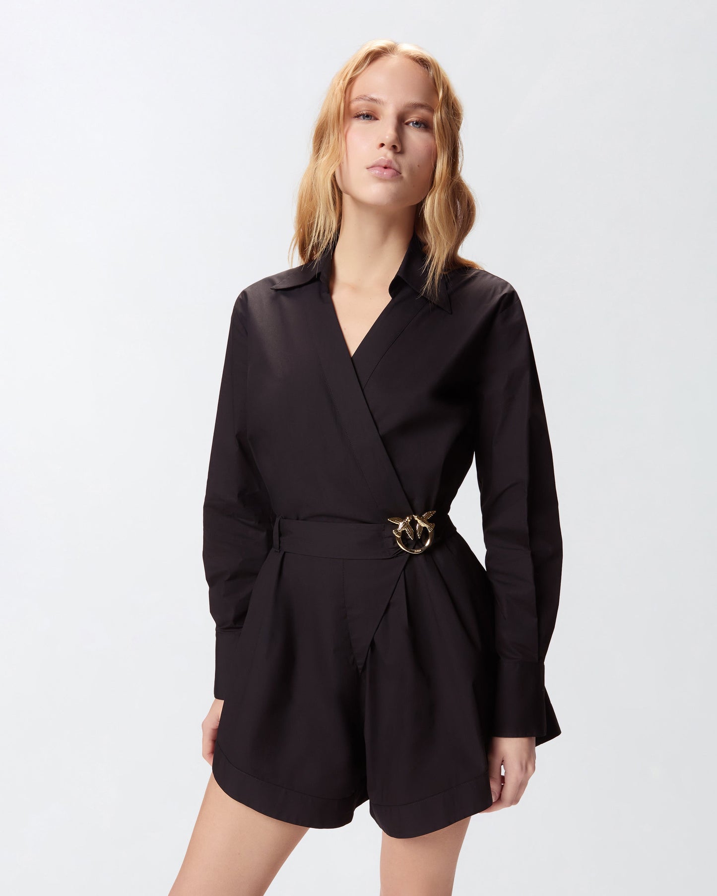 Playsuit in cotton with Love Birds belt