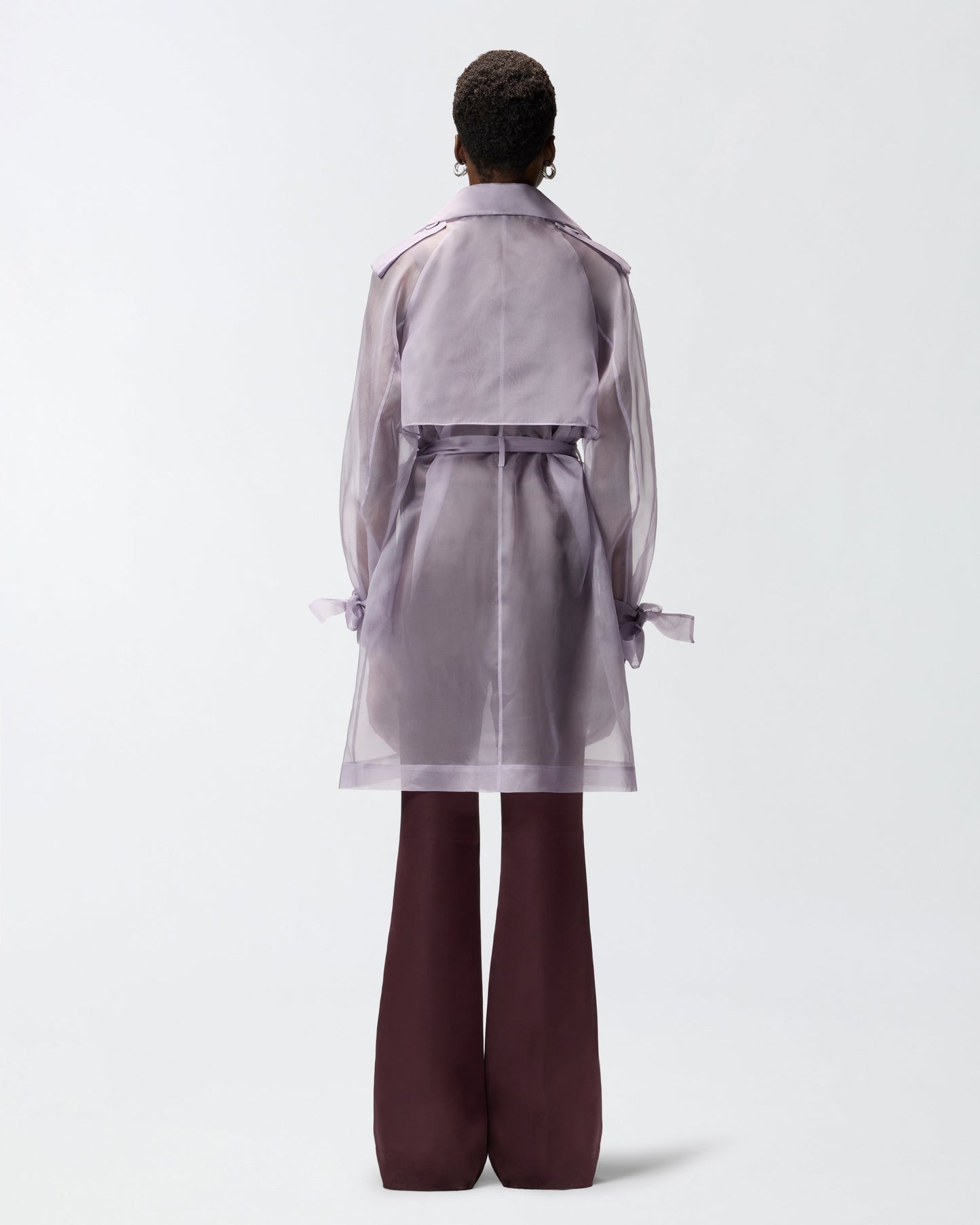 Silk organza trench coat